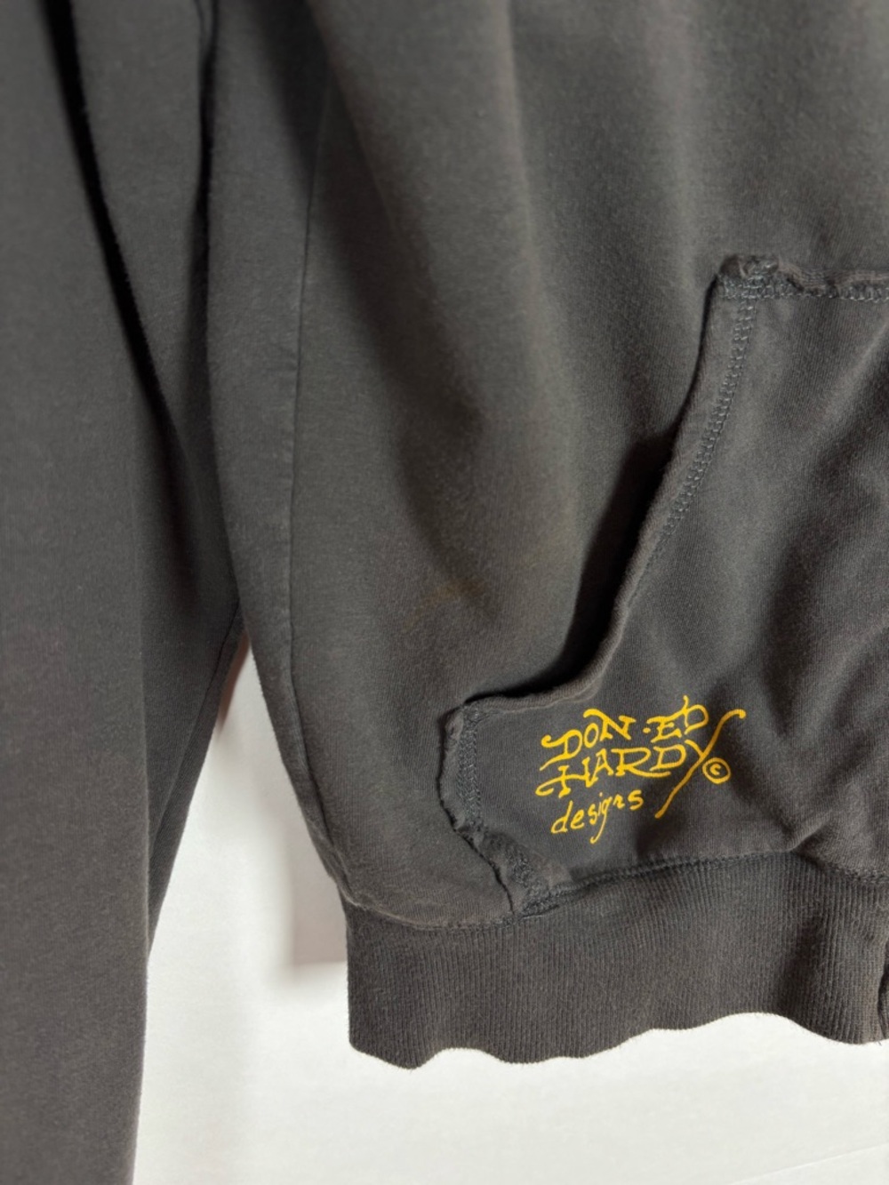 Vintage Ed Hardy Zip Up Hoodie Size Medium Love Kills Slowly Y2K Rhinestone - Picture 10 of 13